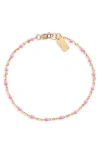 Set & Stones Kaz Bead Station Bracelet In Gold/pink