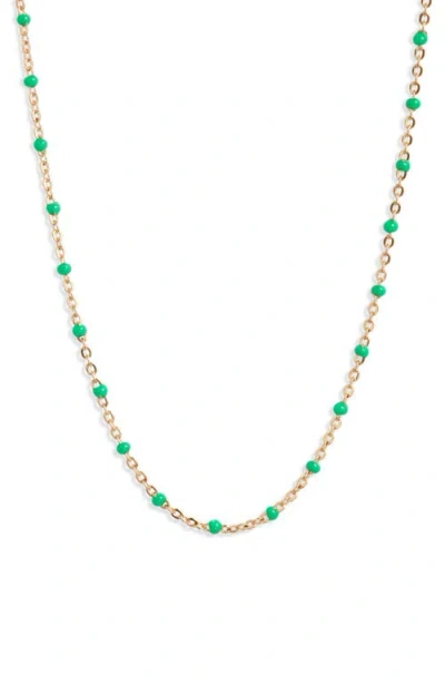 Set & Stones Kaz Bead Station Necklace In Gold/ Emerald