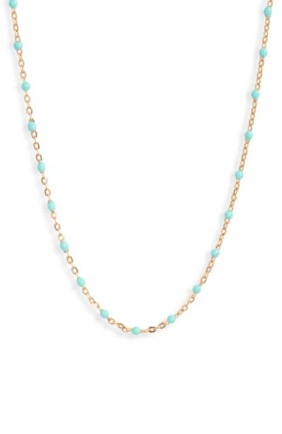 Set & Stones Kaz Bead Station Necklace In Gold/ Turquoise