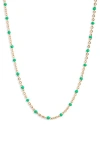 Set & Stones Kaz Bead Station Necklace In Gold/emerald