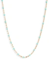 Set & Stones Kaz Bead Station Necklace In Gold/turquoise