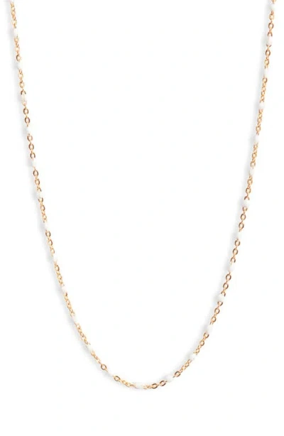 Set & Stones Kaz Bead Station Necklace In Gold/white