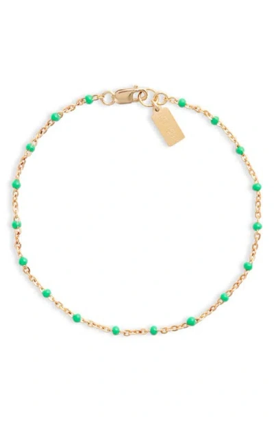 Set & Stones Kaz Bead Station Bracelet In Gold/ Emerald