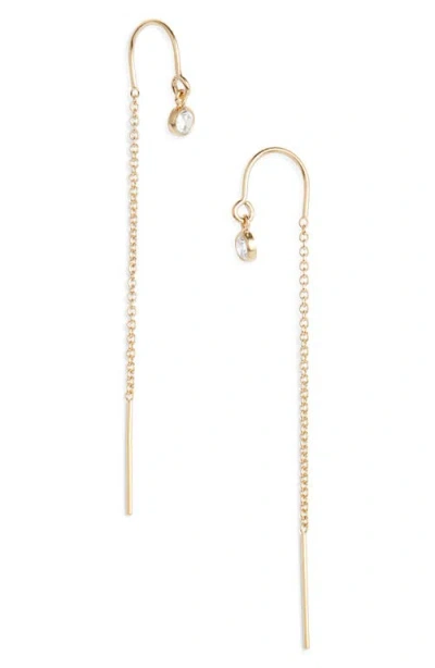 Set & Stones Kenzie Cubic Zirconia Threader Earrings In Gold