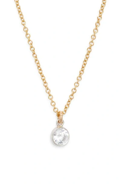 Set & Stones Kira Cubic Zirconia Pendant Necklace In Gold