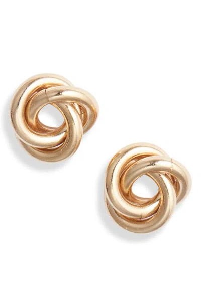 Set & Stones Knot Stud Earrings In Gold