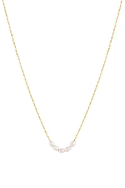 Set & Stones Landon Pearl Necklace In Gold