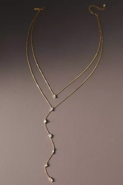 Set & Stones Layered Lariat Necklace In Gold
