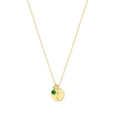 Set & Stones Lily Birth Flower And Birthstone Necklace In Gold