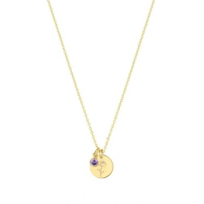 Set & Stones Lily Birth Flower And Birthstone Necklace In Gold