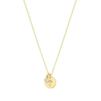 Set & Stones Lily Birth Flower And Birthstone Necklace In Gold