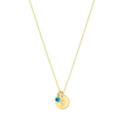 Set & Stones Lily Birth Flower And Birthstone Necklace In Gold