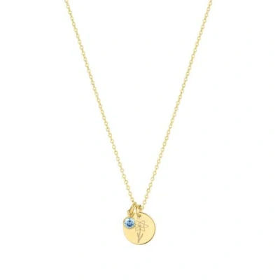 Set & Stones Lily Birth Flower And Birthstone Necklace In Gold
