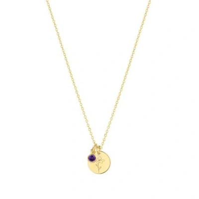 Set & Stones Lily Birth Flower And Birthstone Necklace In Gold