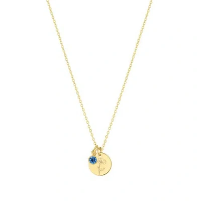 Set & Stones Lily Birth Flower And Birthstone Necklace In Gold