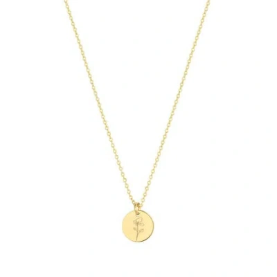 Set & Stones Lily Birth Flower Necklace In Purple