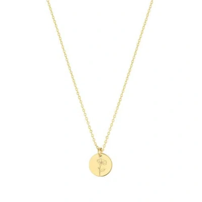 Set & Stones Lily Birth Flower Necklace In Red
