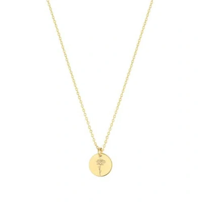 Set & Stones Lily Birth Flower Necklace In Gold