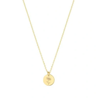 Set & Stones Lily Birth Flower Necklace In Gold