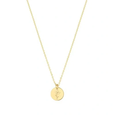 Set & Stones Lily Birth Flower Necklace In Gold