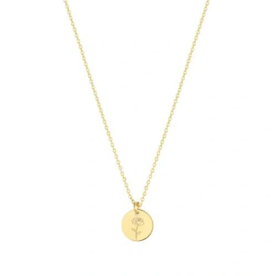 Set & Stones Lily Birth Flower Necklace In Gold