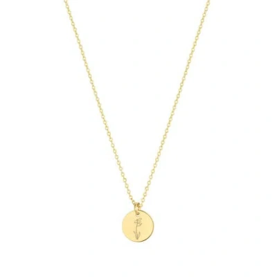 Set & Stones Lily Birth Flower Necklace In Gold