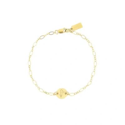 Set & Stones Lily Birth Flower Pendant Bracelet In Gold
