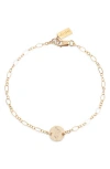 Set & Stones Lily Birth Flower Pendant Bracelet In Gold