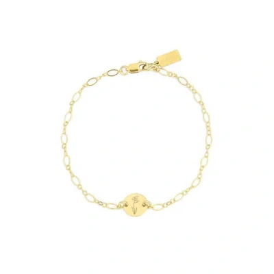 Set & Stones Lily Birth Flower Pendant Bracelet In Gold