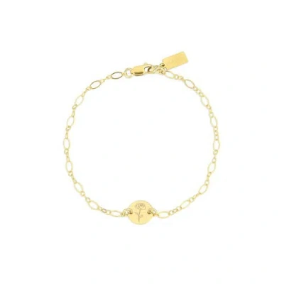Set & Stones Lily Birth Flower Pendant Bracelet In Gold/july - Waterlily