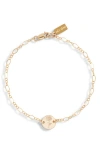 Set & Stones Lily Birth Flower Pendant Bracelet In Gold
