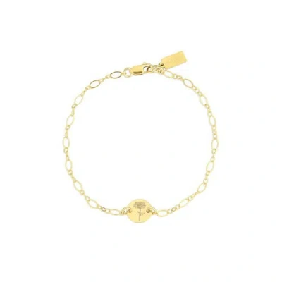 Set & Stones Lily Birth Flower Pendant Bracelet In Gold