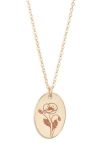 Set & Stones Louise Birth Flower Necklace In Gold