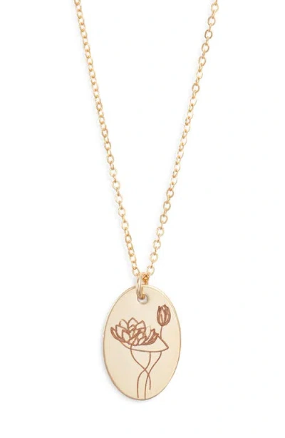 Set & Stones Louise Birth Flower Necklace In Gold