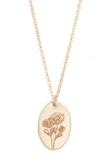 Set & Stones Louise Birth Flower Necklace In Gold
