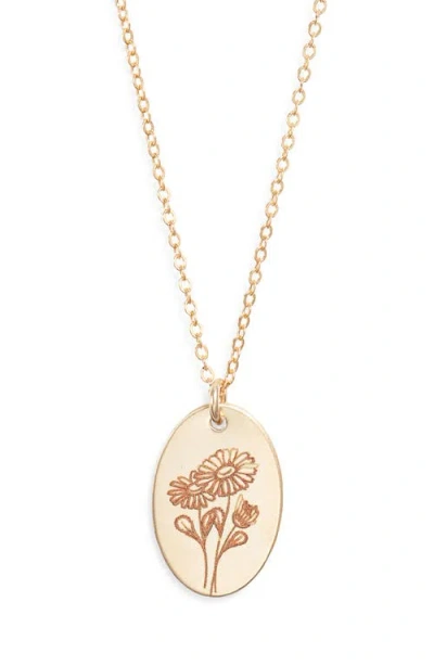 Set & Stones Louise Birth Flower Necklace In Gold