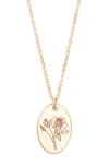 Set & Stones Louise Birth Flower Necklace In Gold