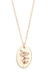 Set & Stones Louise Birth Flower Necklace In Gold