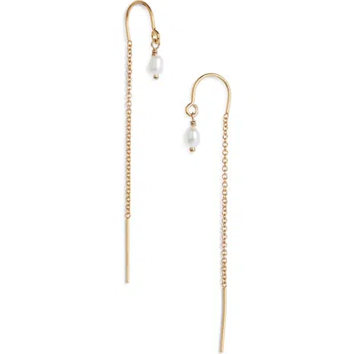Set & Stones Madeline Freshwater Pearl Threader Earrings In Gold