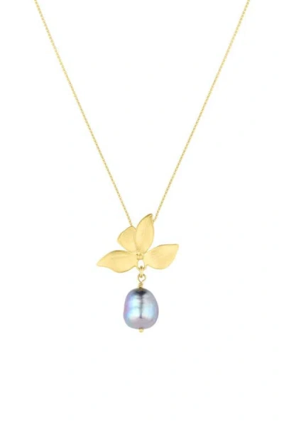Set & Stones Maeve Pearl Necklace In Gold