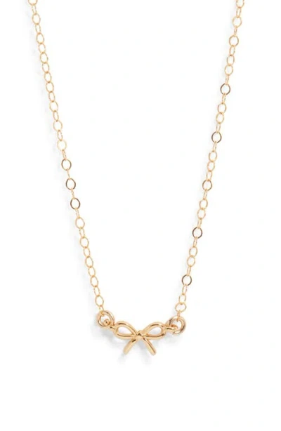 Set & Stones Maggie Bow Pendant Necklace In Gold