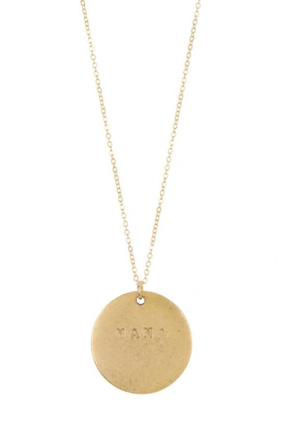 Set & Stones Mama Large Disc Pendant Necklace In Gold
