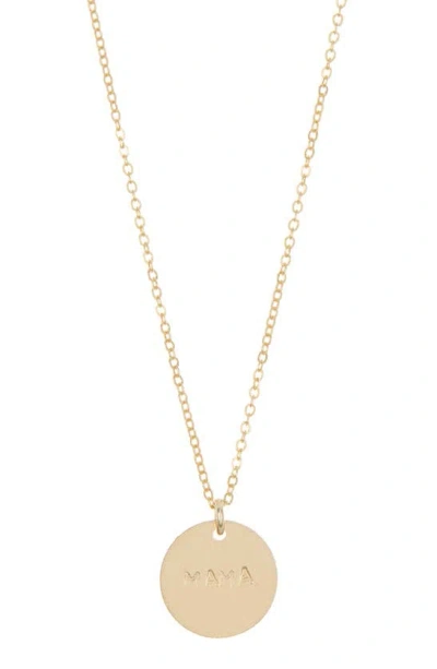 Set & Stones Mama Small Disc Pendant Necklace In Gold