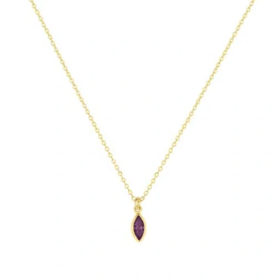 Set & Stones Marquise Birthstone Charm Necklace In Gold
