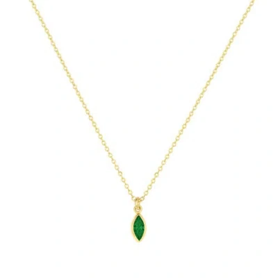 Set & Stones Marquise Birthstone Charm Necklace In Gold