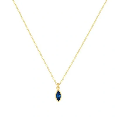 Set & Stones Marquise Birthstone Charm Necklace In Gold