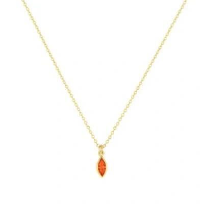 Set & Stones Marquise Birthstone Charm Necklace In Gold