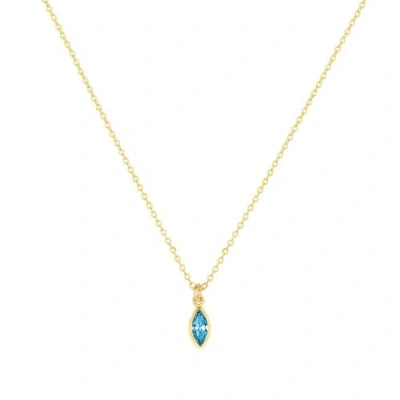 Set & Stones Marquise Birthstone Charm Necklace In Gold