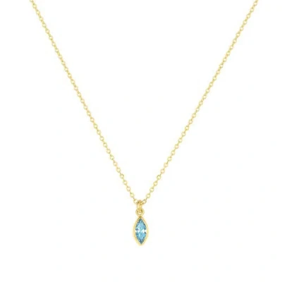 Set & Stones Marquise Birthstone Charm Necklace In Gold
