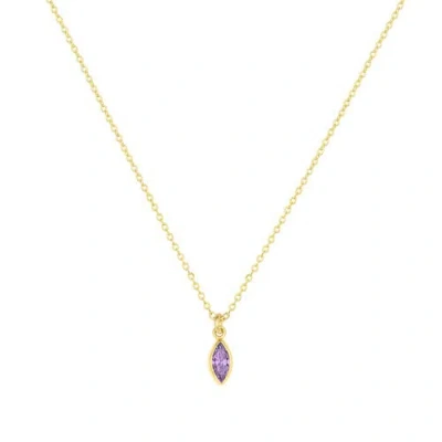 Set & Stones Marquise Birthstone Charm Necklace In Gold